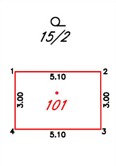 Příklad vyznačení budovy Geometrický plán na vyznačení budovy